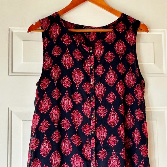 Lucky Brand Red and Black Floral Maxi Dress *Size L - Picture 1 of 5